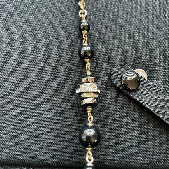 New Chanel Long Gold-tone Necklace with Resine Beads - Picture 16 of 17